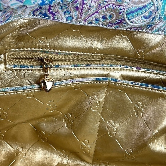 NWT La Gioe di Toscana by Sharon Gioe Leather Paisley Italian Purse Large - Picture 9 of 16